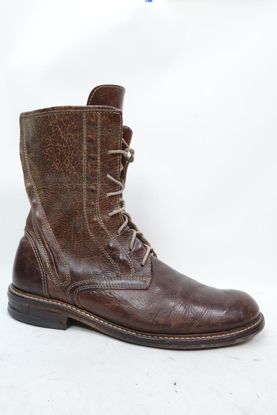 Area Forte Boots Mens Size 9 Brown Leather Combat Zip Lace Up Made In Italy
